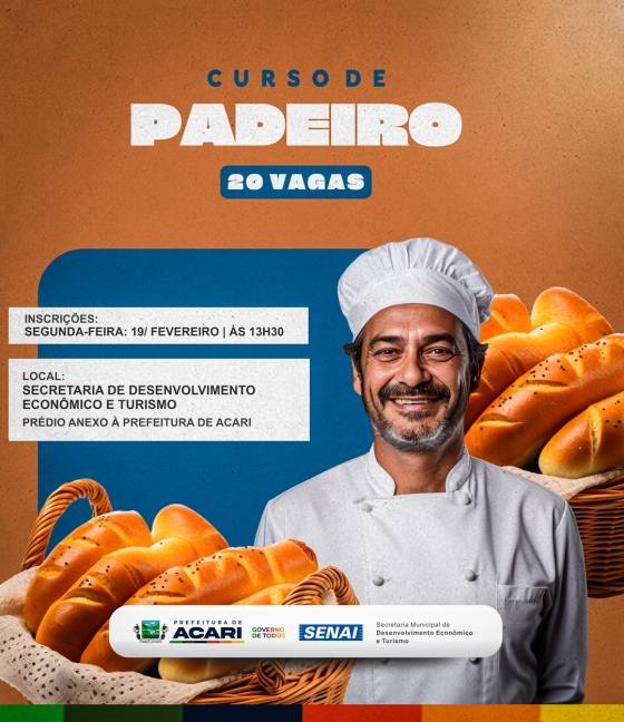 CURSO DE PADEIRO COM 20 VAGAS EM ACARI